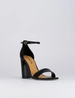 Sandalo tacco 7cm nero pelle