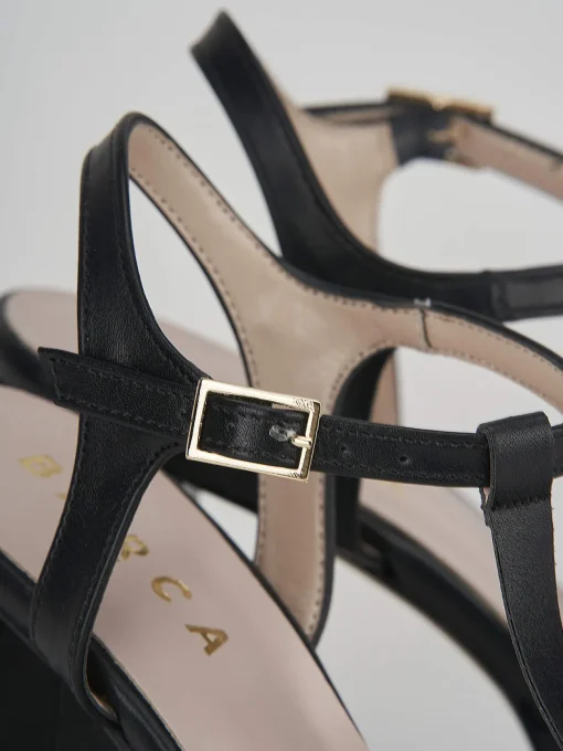 Sandalo tacco 9cm nero pelle