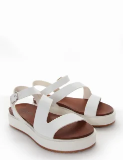 Sandalo zeppa 4 cm bianco