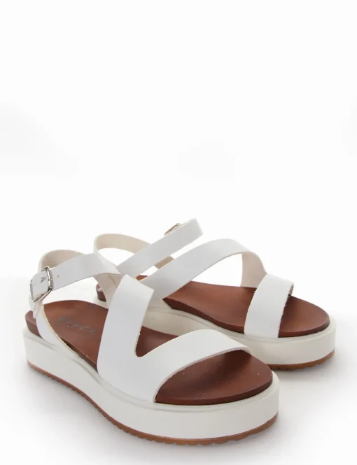 Sandalo zeppa 4 cm bianco