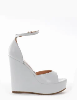 Sandalo zeppa 13 cm bianco