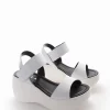 sandalo zeppa 8 cm bianco