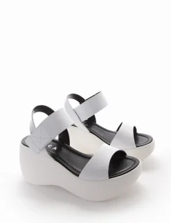 sandalo zeppa 8 cm bianco