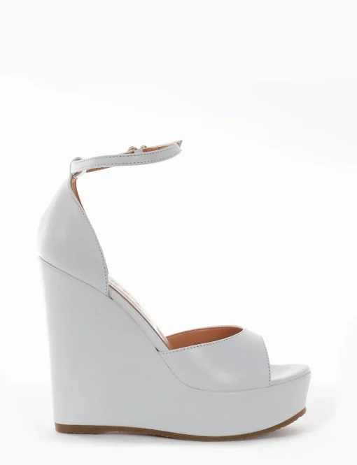 Sandalo zeppa 13 cm bianco