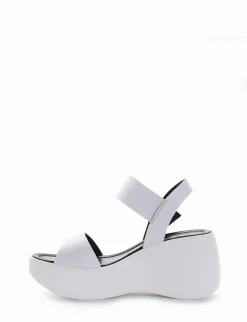 sandalo zeppa 8 cm bianco