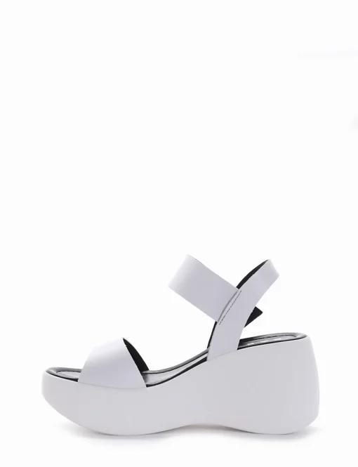 sandalo zeppa 8 cm bianco