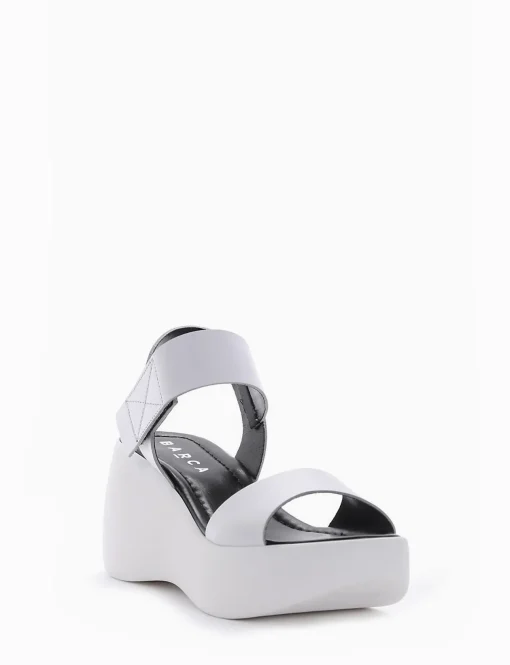sandalo zeppa 8 cm bianco