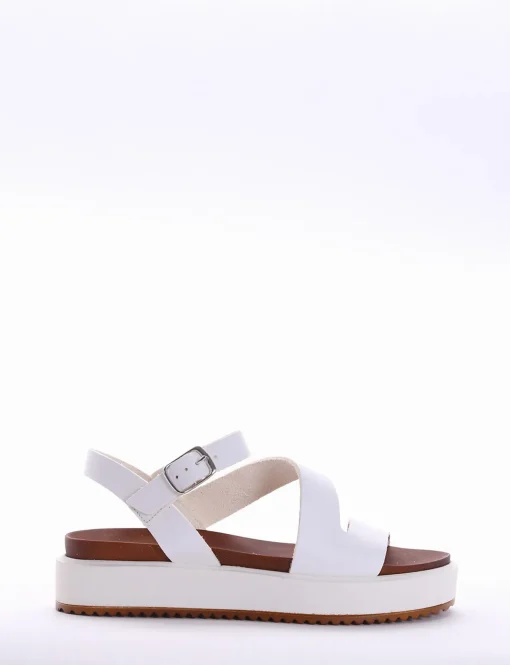 Sandalo zeppa 4 cm bianco