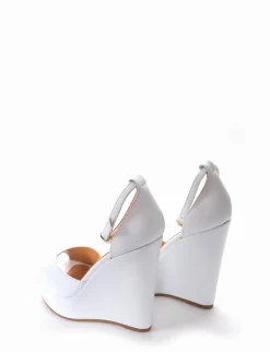 Sandalo zeppa 13 cm bianco