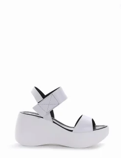 sandalo zeppa 8 cm bianco