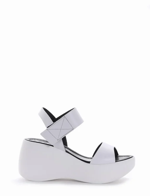 sandalo zeppa 8 cm bianco