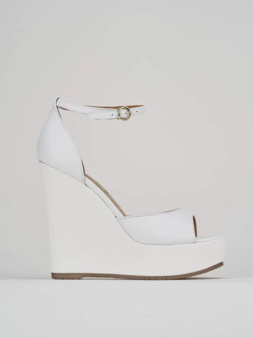 Sandalo zeppa 13 cm bianco