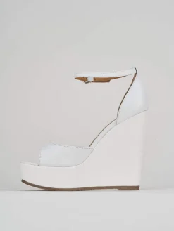 Sandalo zeppa 13 cm bianco