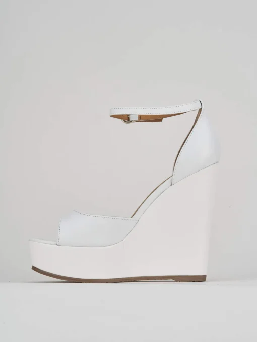Sandalo zeppa 13 cm bianco