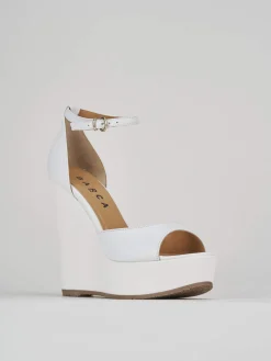 Sandalo zeppa 13 cm bianco