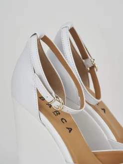 Sandalo zeppa 13 cm bianco