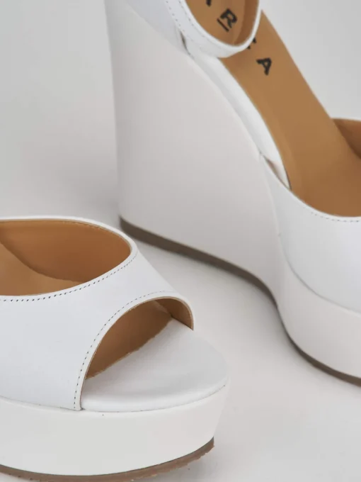 Sandalo zeppa 13 cm bianco
