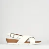 Sandalo zeppa 3 cm bianco pelle