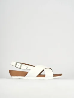 Sandalo zeppa 3 cm bianco pelle