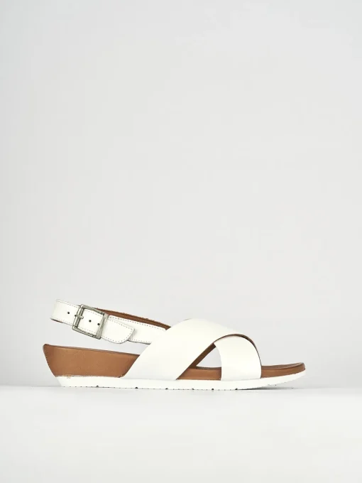 Sandalo zeppa 3 cm bianco pelle