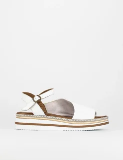 Sandalo zeppa 3 cm bianco pelle
