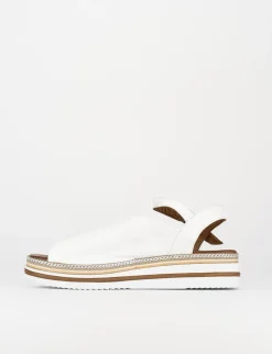 Sandalo zeppa 3 cm bianco pelle