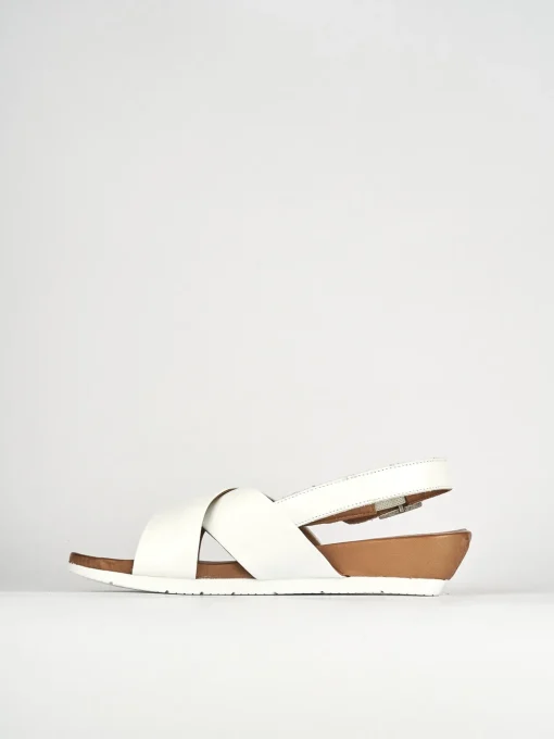 Sandalo zeppa 3 cm bianco pelle
