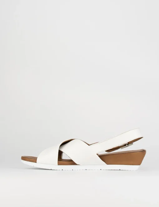 Sandalo zeppa 3 cm bianco pelle