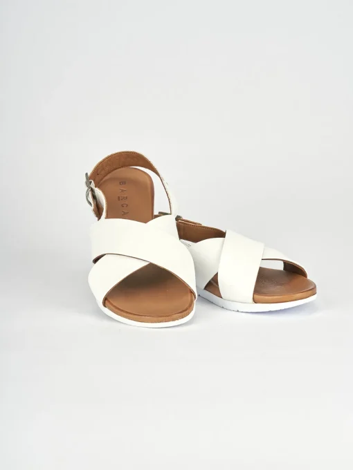 Sandalo zeppa 3 cm bianco pelle