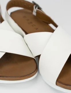 Sandalo zeppa 3 cm bianco pelle