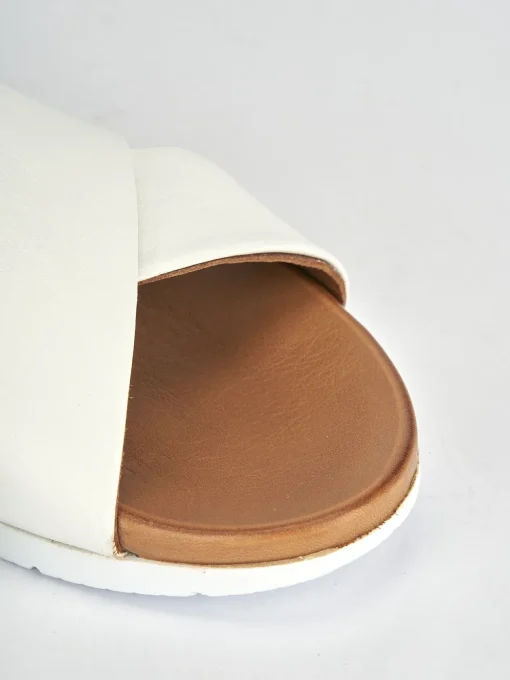 Sandalo zeppa 3 cm bianco pelle