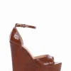 sandalo zeppa 13 cm cuoio