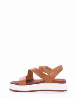 Sandalo zeppa 4 cm cuoio
