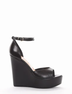 sandalo zeppa 13 cm nero