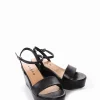 Sandalo zeppa 8 cm nero
