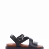 Sandalo zeppa 4 cm nero