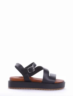 Sandalo zeppa 4 cm nero