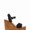 sandalo zeppa 12 cm nero
