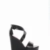 sandalo zeppa 12 cm nero