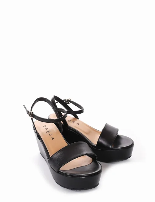 Sandalo zeppa 8 cm nero