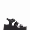 Sandalo zeppa 7 cm nero