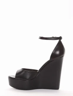 sandalo zeppa 13 cm nero