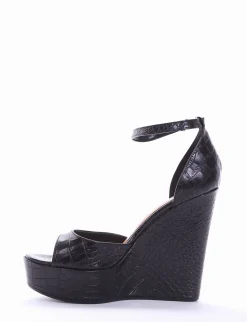 sandalo zeppa 13 cm nero