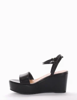 Sandalo zeppa 8 cm nero