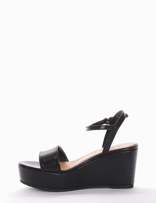 Sandalo zeppa 8 cm nero