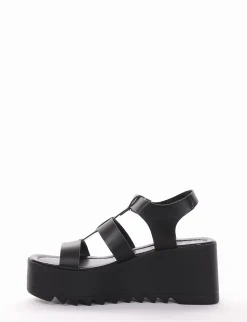 Sandalo zeppa 7 cm nero