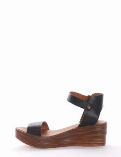 Sandalo zeppa 6 cm nero