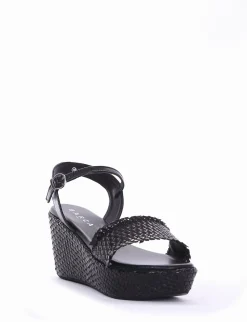 Sandalo zeppa 5 cm nero