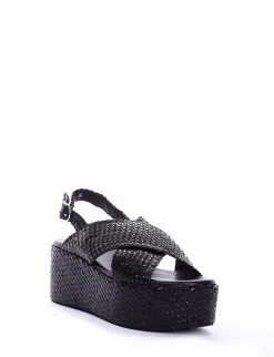 Sandalo zeppa 5 cm nero