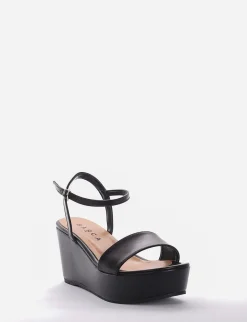 Sandalo zeppa 8 cm nero
